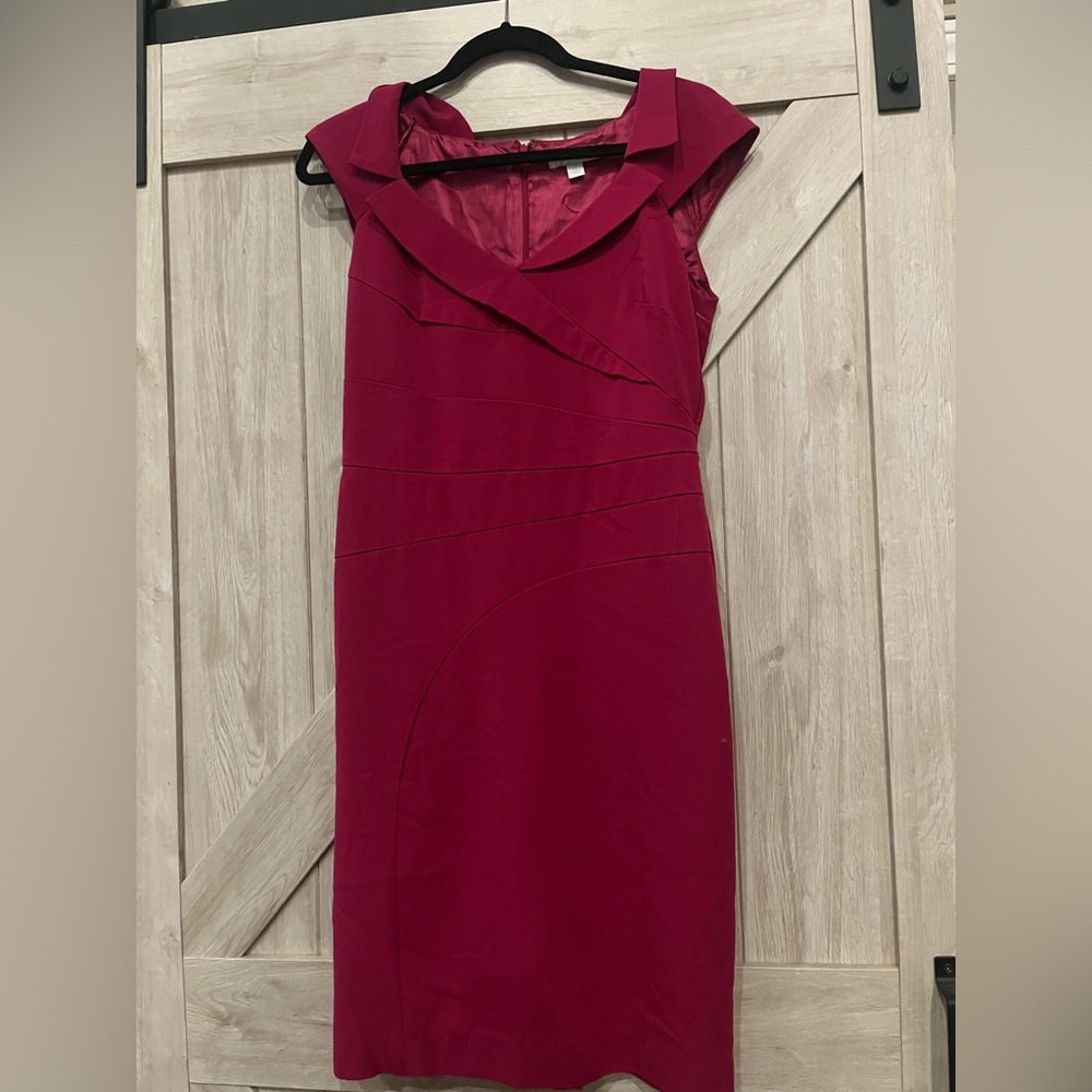 New York & Company Burgundy Midi Dress